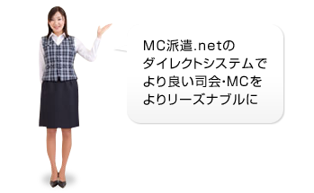 ＭＣ派遣.netのダイレクトシステムでより良い司会・MCをよりリーズナブルに